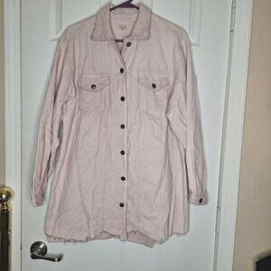 POL Pink Purple Corduroy Shacket Jacket Size Small